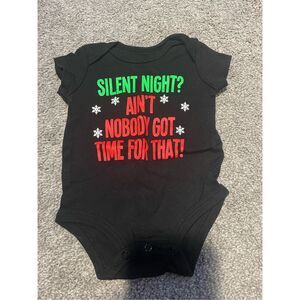 Spencer’s Baby 6 Month Christmas One Piece Silent Night